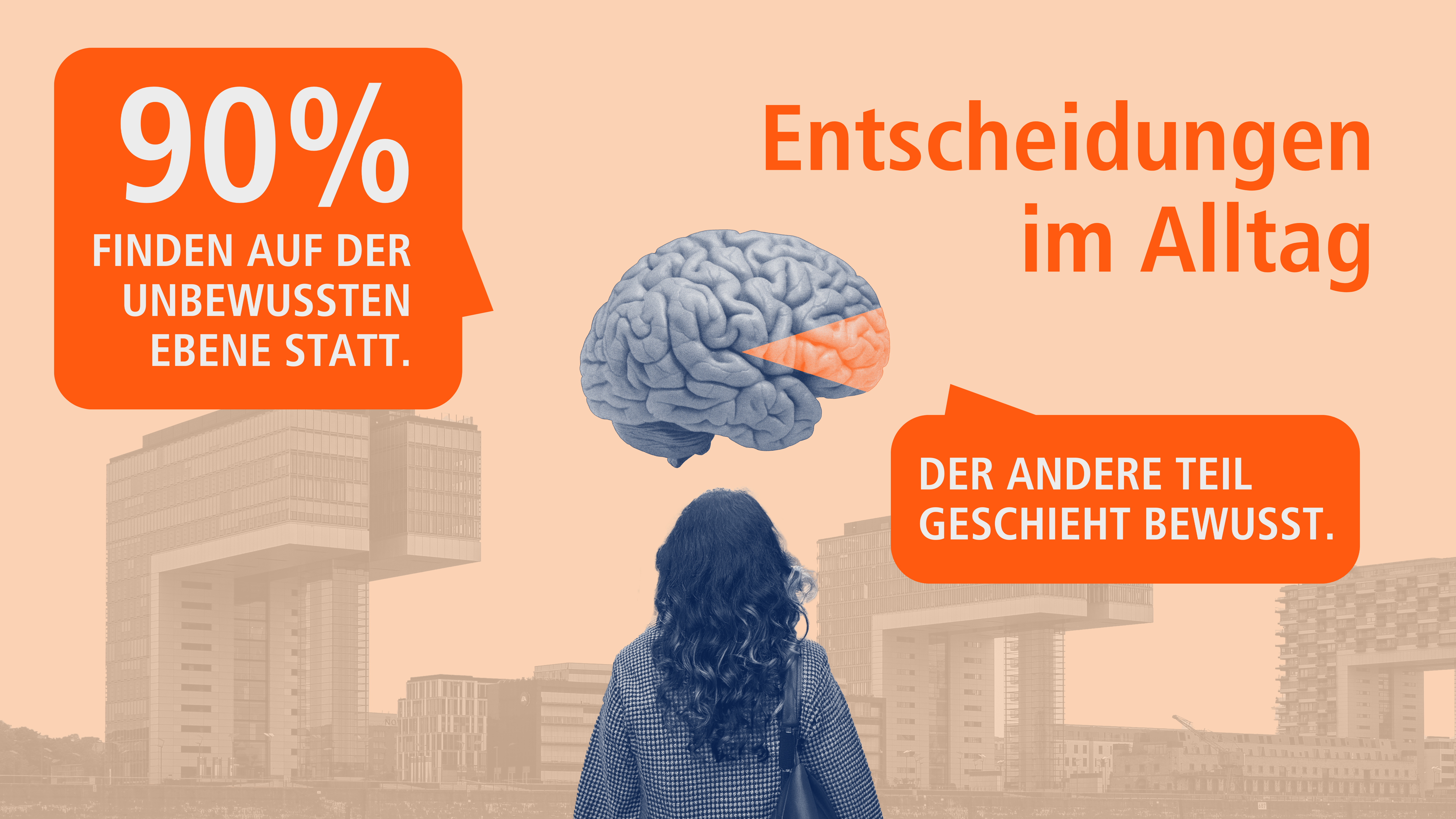 Infografik zeigt Gehirn als Kreisdiagramm im Hinblick auf bewusste Entscheidungen