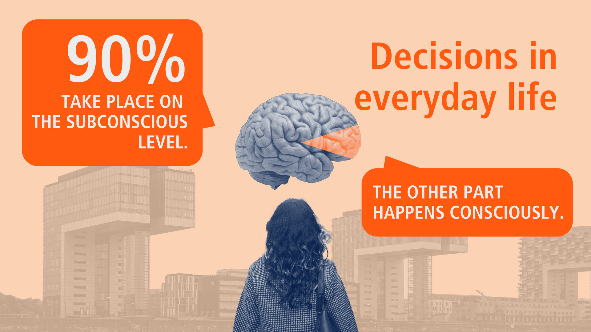 Infographic shows brain as a pie chart with regard to conscious decisions