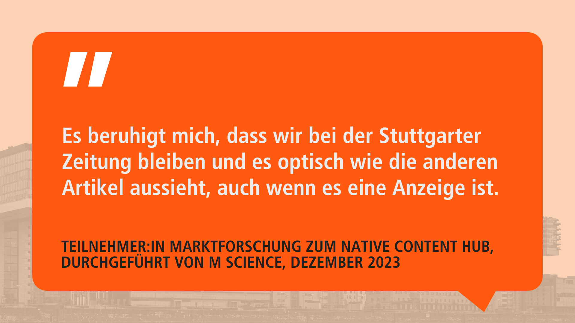 Zitat aus einer Marktforschungsstudie über Native Content in der Stuttgarter Zeitung.