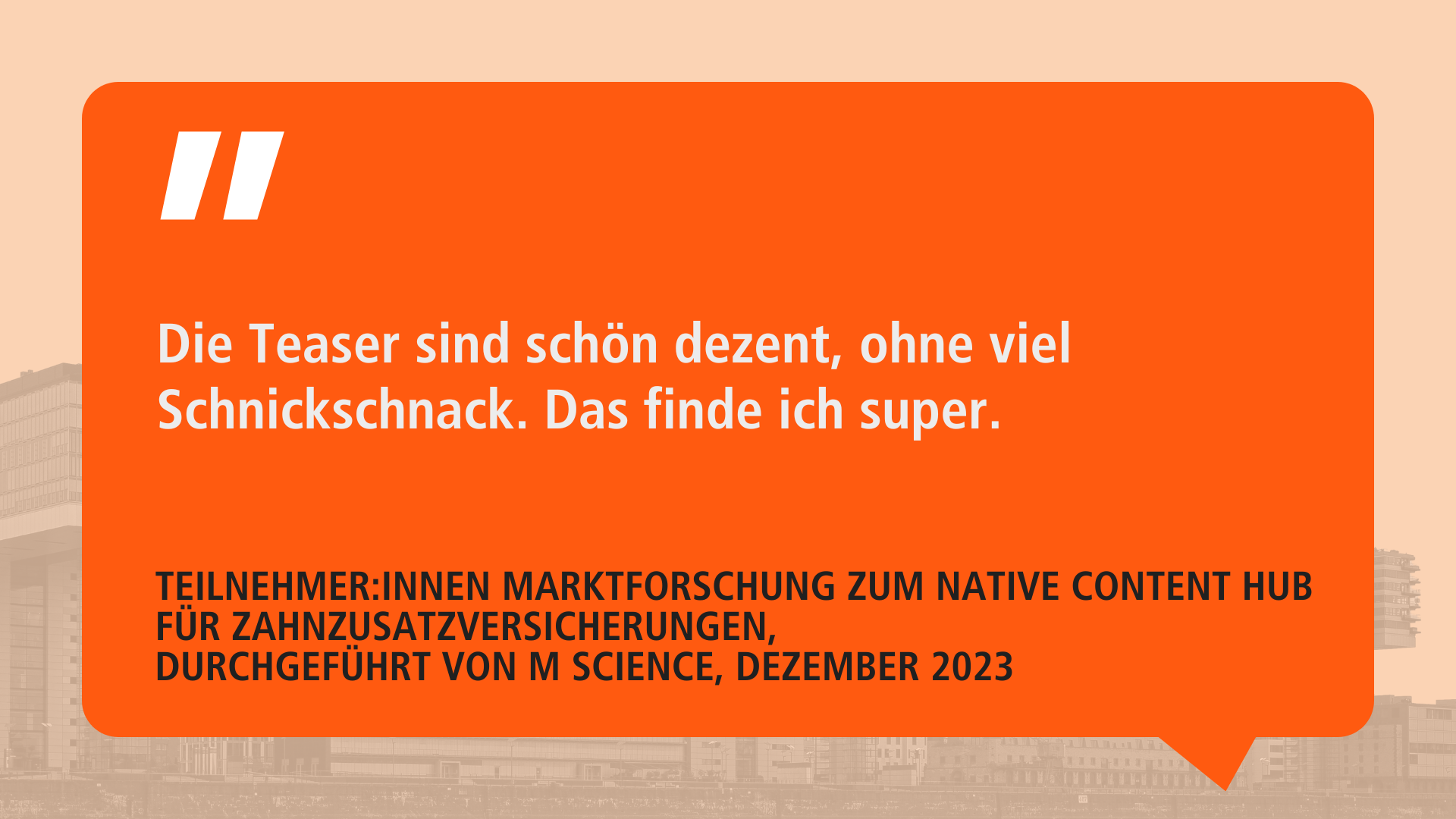 Zitat aus einer Marktforschungsstudie über Interesse an Artikeln zur Zahnreinigung.