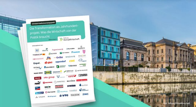 Stiftung KlimaWirtschaft startet Appell mit über 50 Unternehmen: Transformation und Demokratie sichern!