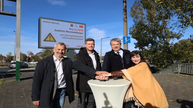 Digital billboards in Fürth now also warn of disasters
